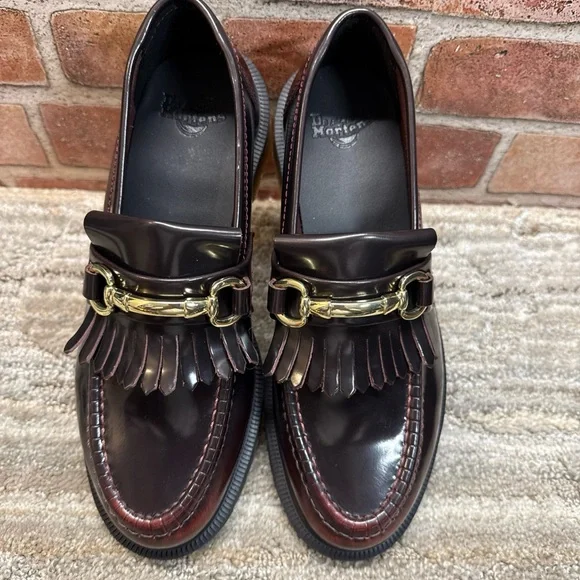 Dr martens Adrian snaffle leather cherry red loafers women Sz 7 - Picture 8 of 14